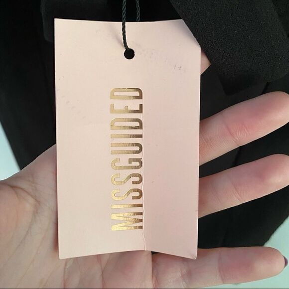 𝅺new WITH TAGS Missguided Bardot Milkmaid Mini Bodycon Dress in Black ~ size 2 - Picture 8 of 11